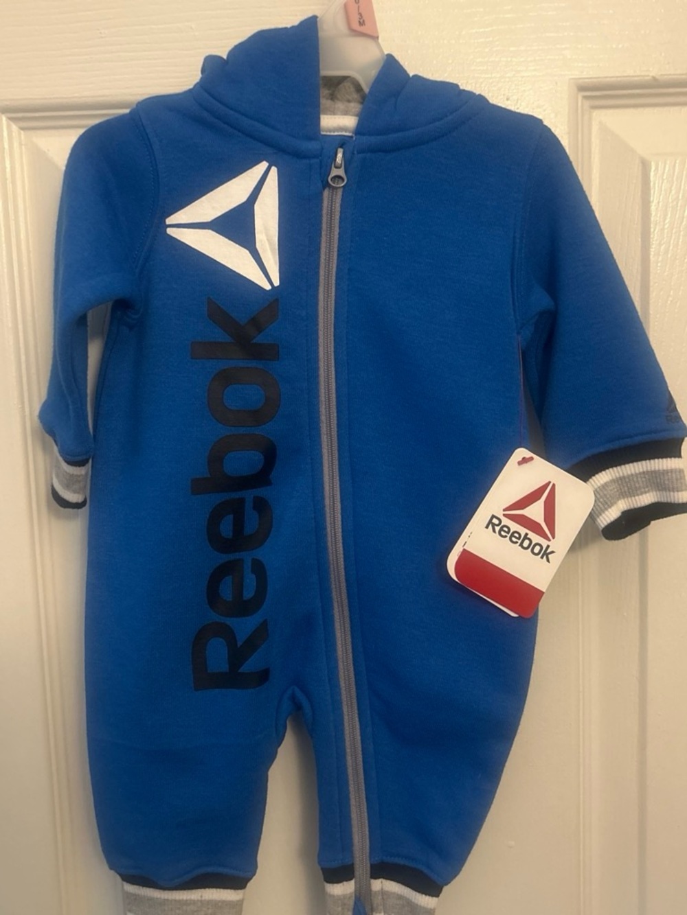 Reebok Royal Blue Hooded Zip One-Piece Bodysuit